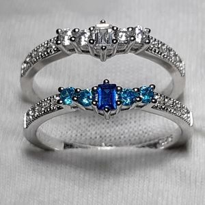 Sterling Silver CZ Ring Set